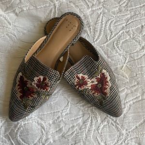 a•new•day embroidered plaid mules